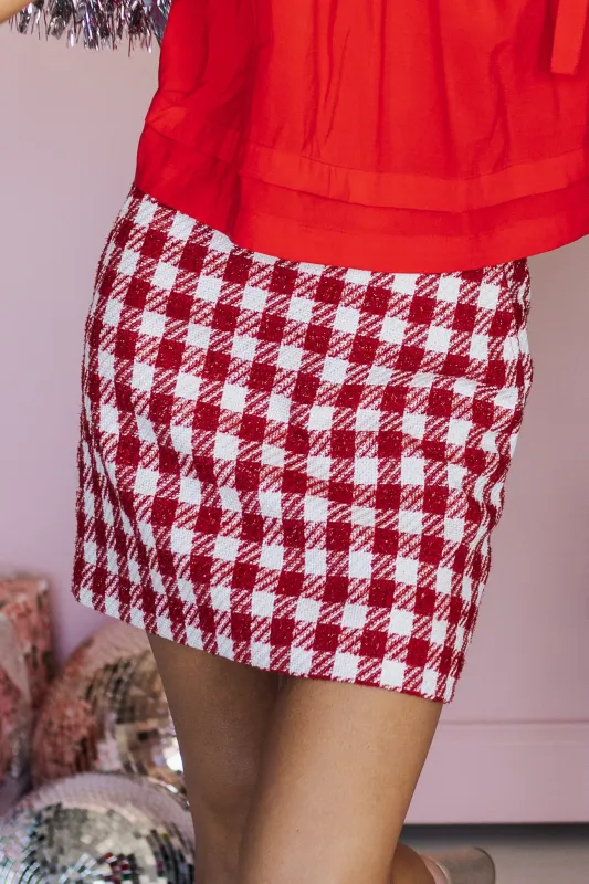 Merry And Bright Skirt - Red made by Pinch