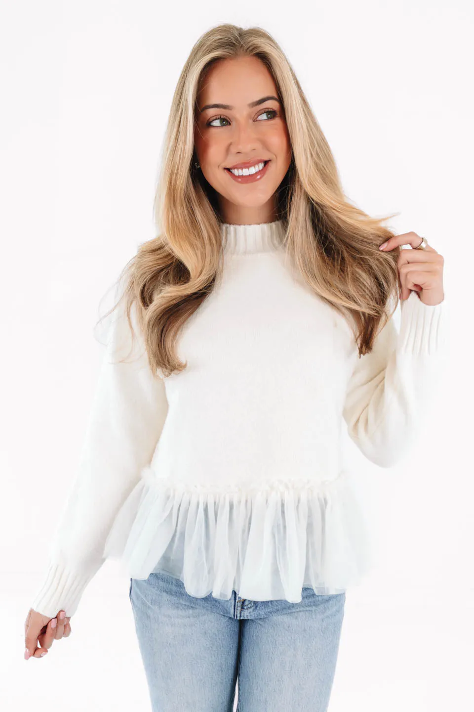 Just A Girl Sweater - Cream sold by The Impeccable Pig product image thumbnail 4