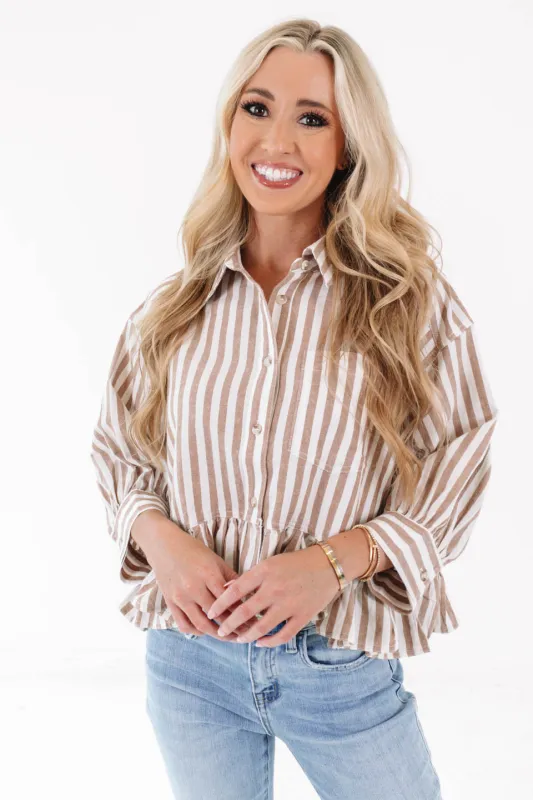 Fall Frills Top - Brown made by Day + Moon