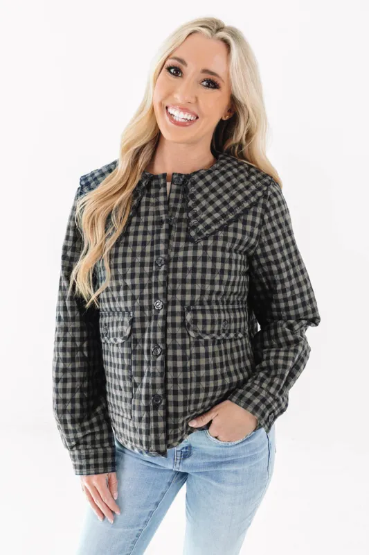 Charming Girl Jacket - Navy sold by The Impeccable Pig