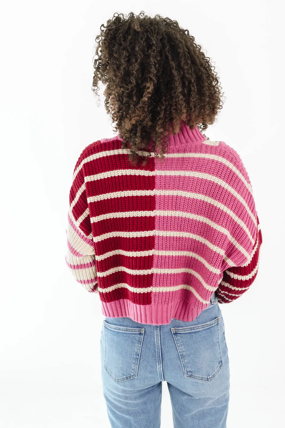 Candy Stripe Cropped Sweater - Pink sold by The Impeccable Pig product image thumbnail 4