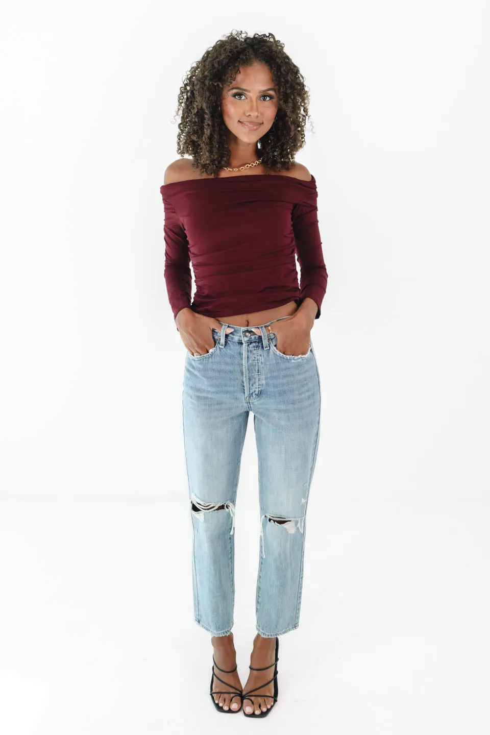 Out Past Midnight Top - Burgundy sold by The Impeccable Pig product image thumbnail 5