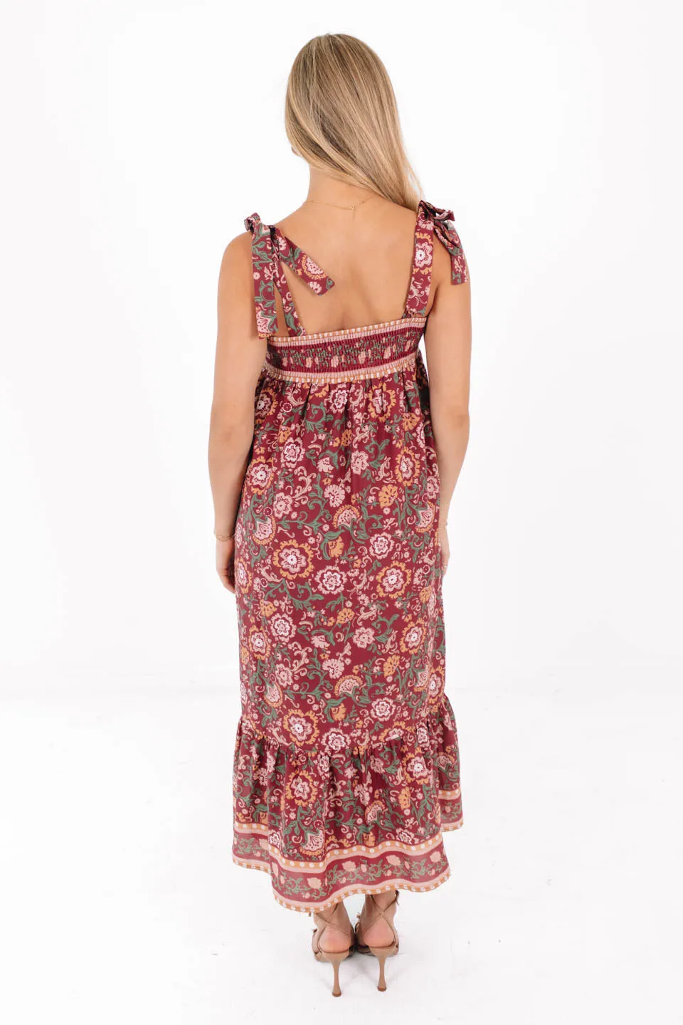 Lovers Lane Midi Dress - Wine sold by The Impeccable Pig product image thumbnail 5