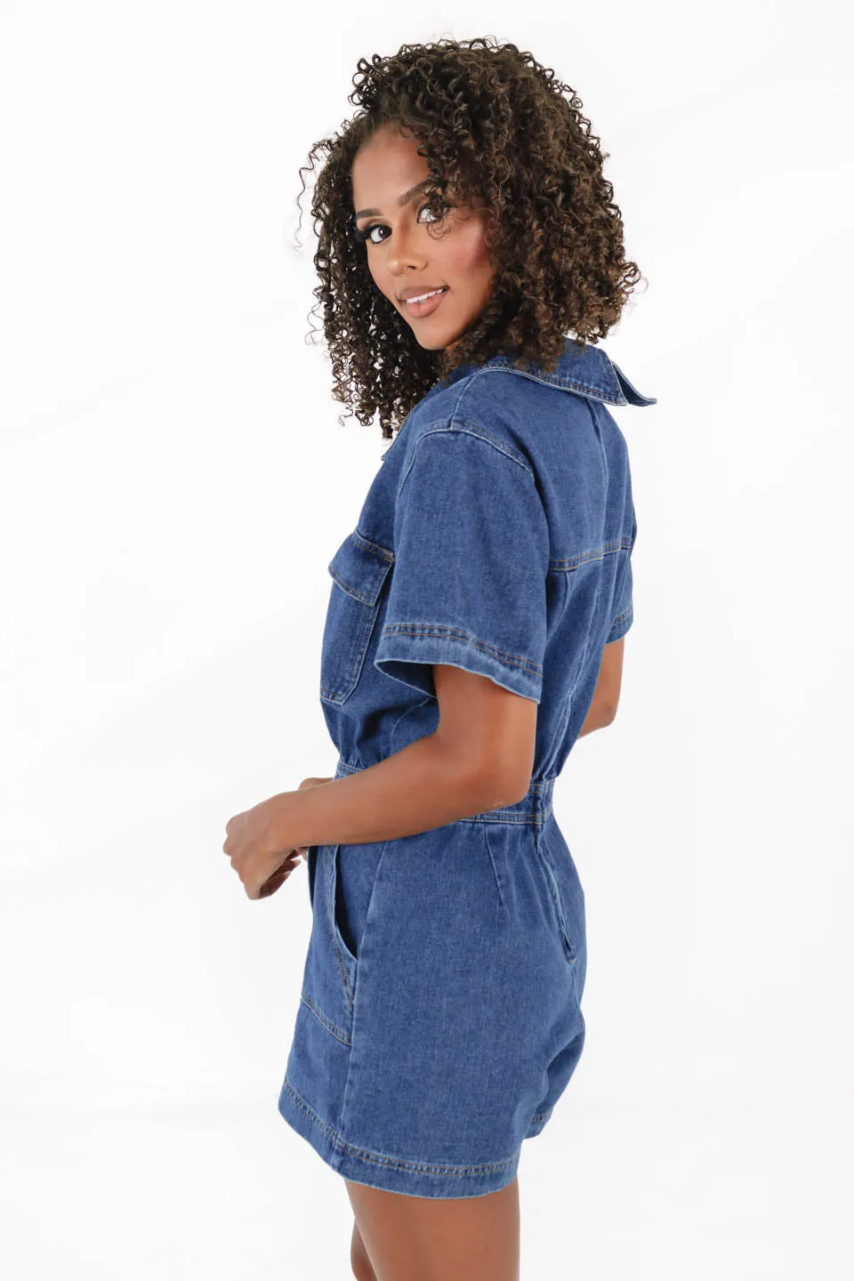 Saturday Night Lights Romper - Denim sold by The Impeccable Pig product image thumbnail 4