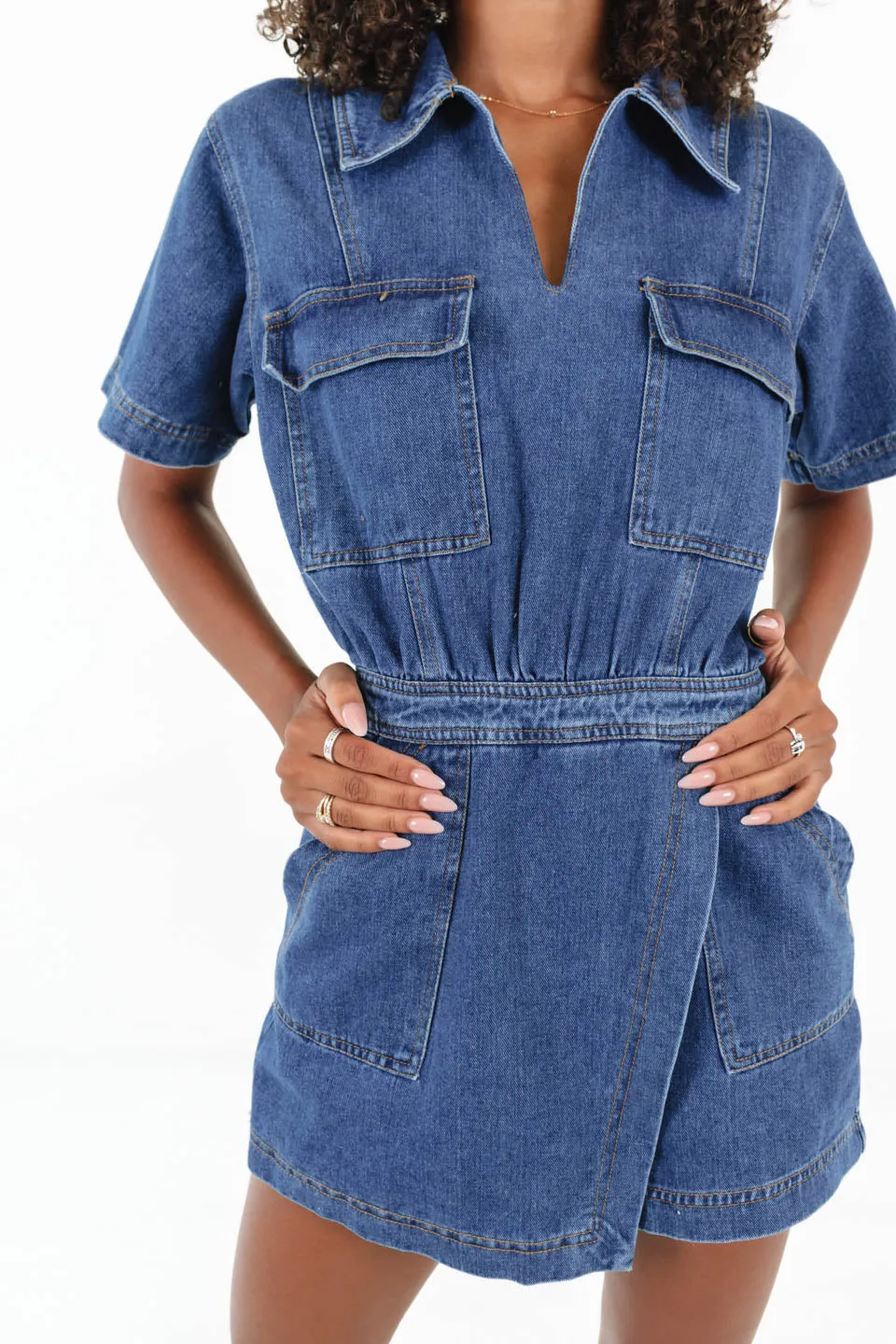 Saturday Night Lights Romper - Denim sold by The Impeccable Pig product image thumbnail 3
