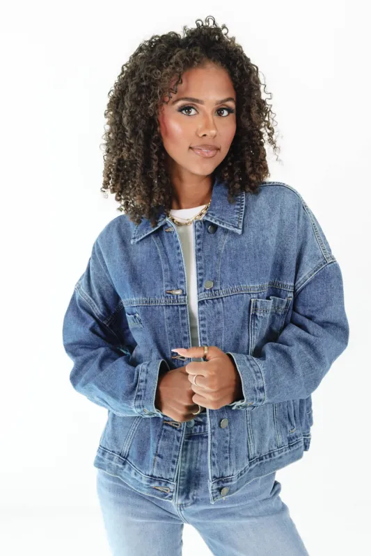 Time To Head Out Denim Jacket - Denim sold by The Impeccable Pig