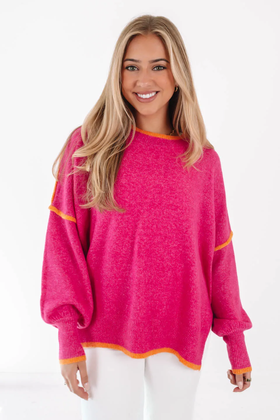 Something Great Sweater - Hot Pink sold by The Impeccable Pig