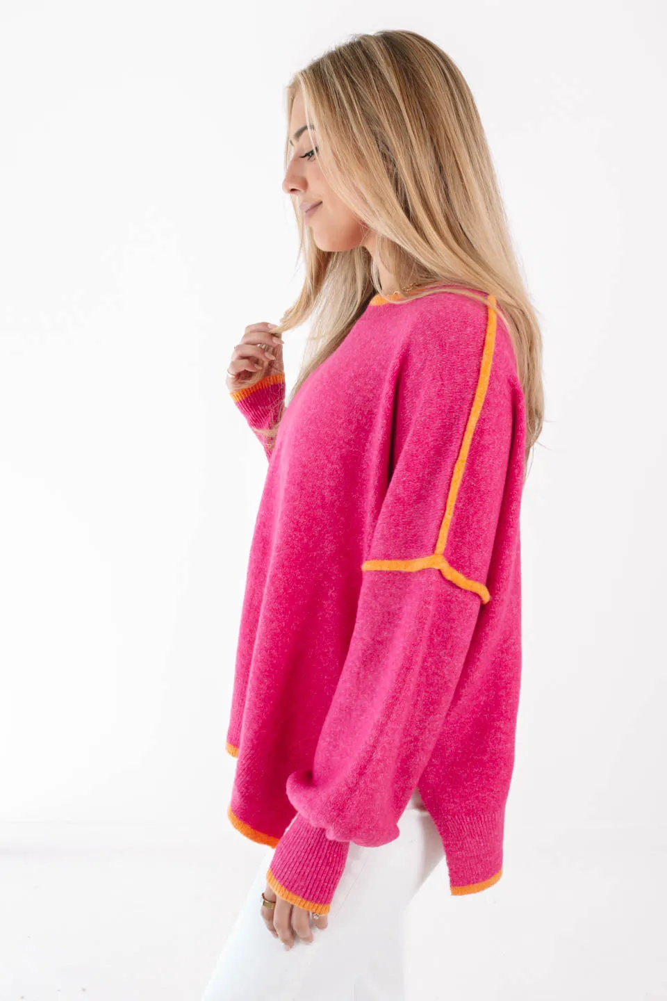 Something Great Sweater - Hot Pink sold by The Impeccable Pig product image thumbnail 5