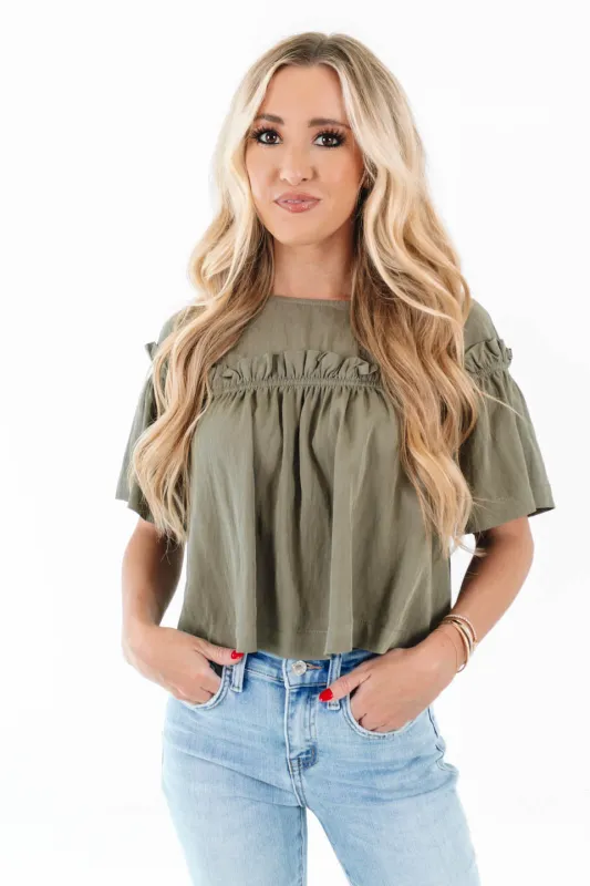 Branch Out Top - Olive Green made by Day + Moon