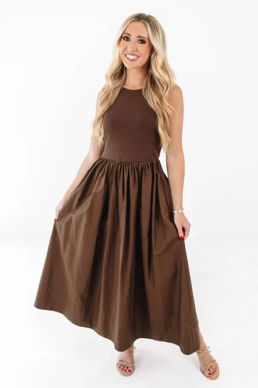 Martini Hour Midi Dress - Brown sold by The Impeccable Pig