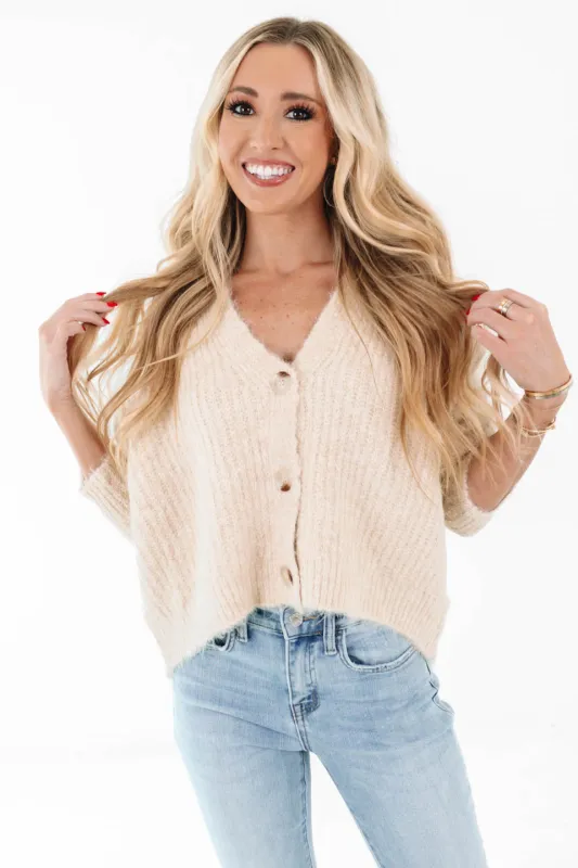 Keeping Cozy Cardigan - Cream made by Storia