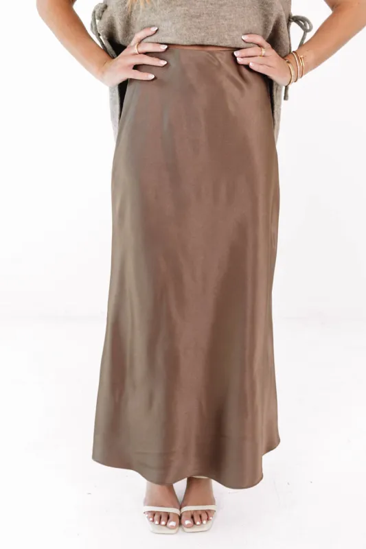 You're Hired Midi Skirt - Brown sold by The Impeccable Pig