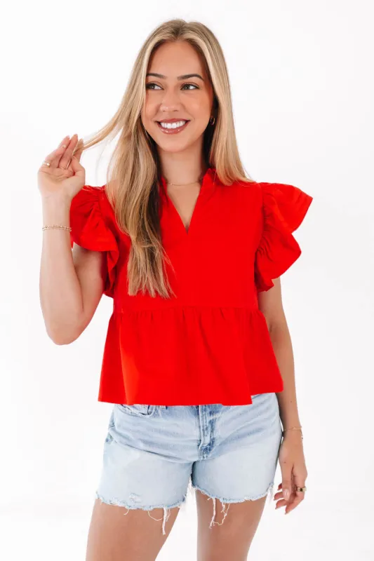 Southern Sunset Top - Red sold by The Impeccable Pig