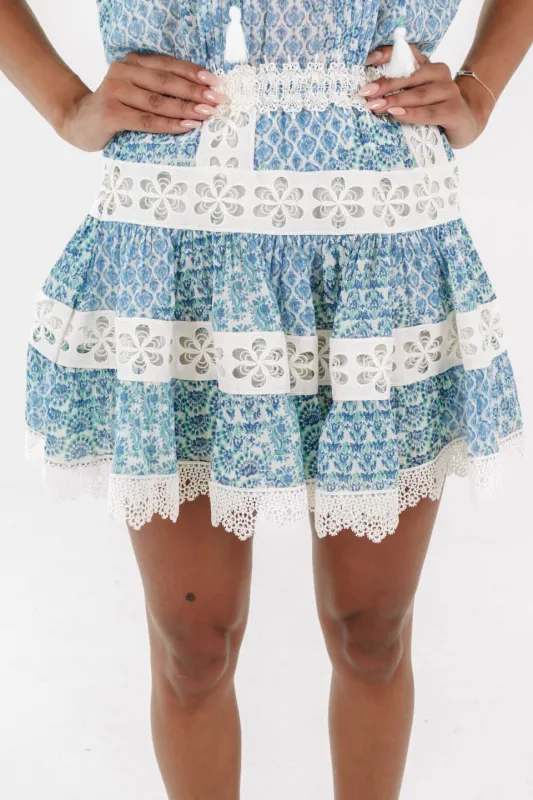 Flowers In Her Hair Skirt - Blue made by Olivaceous