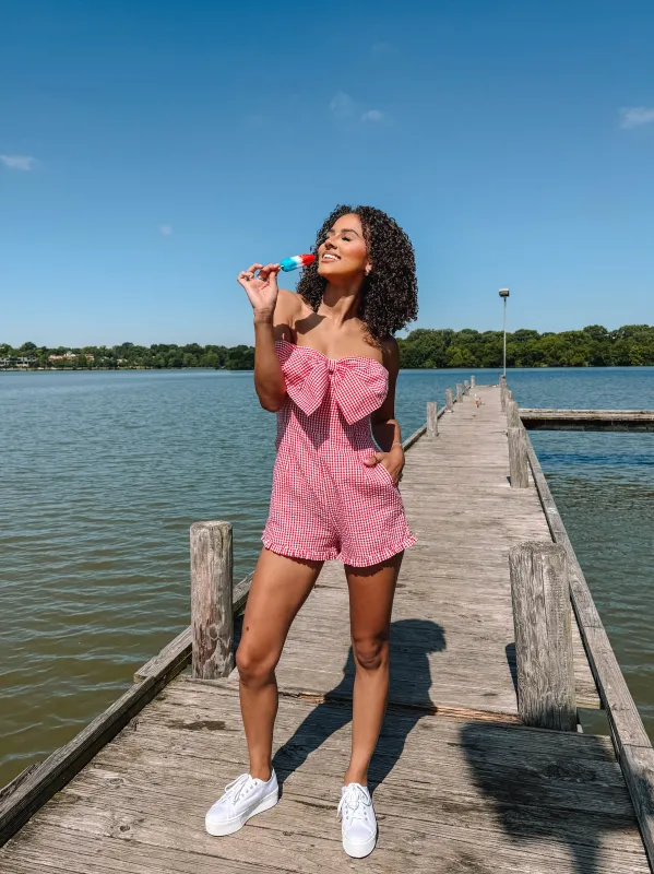 Brightest Day Romper - Red made by Day + Moon