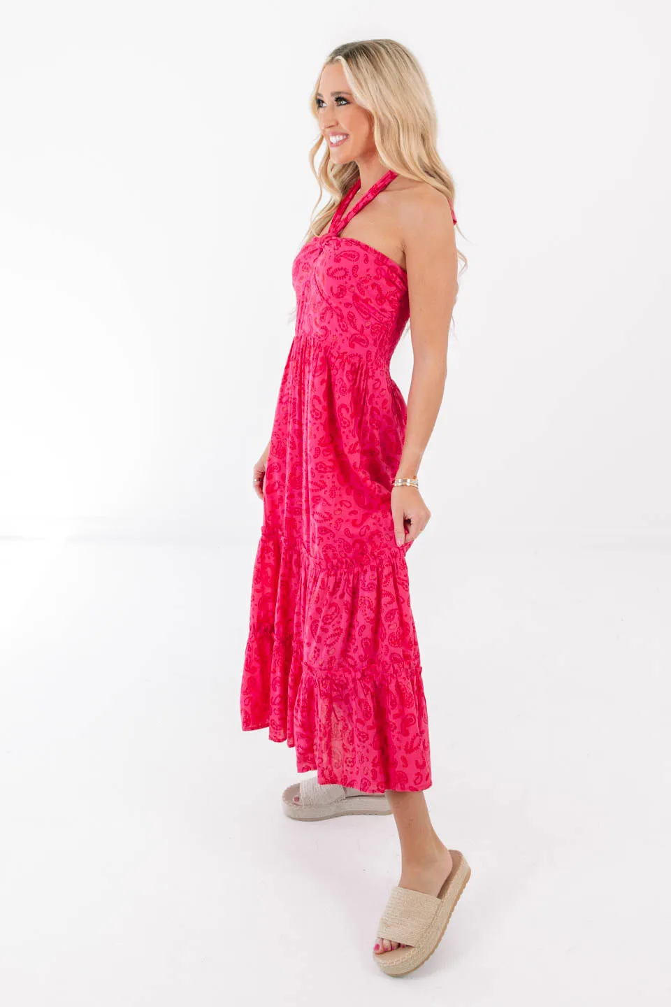 Cowgirl Coastline Midi Dress - Pink sold by The Impeccable Pig product image thumbnail 3