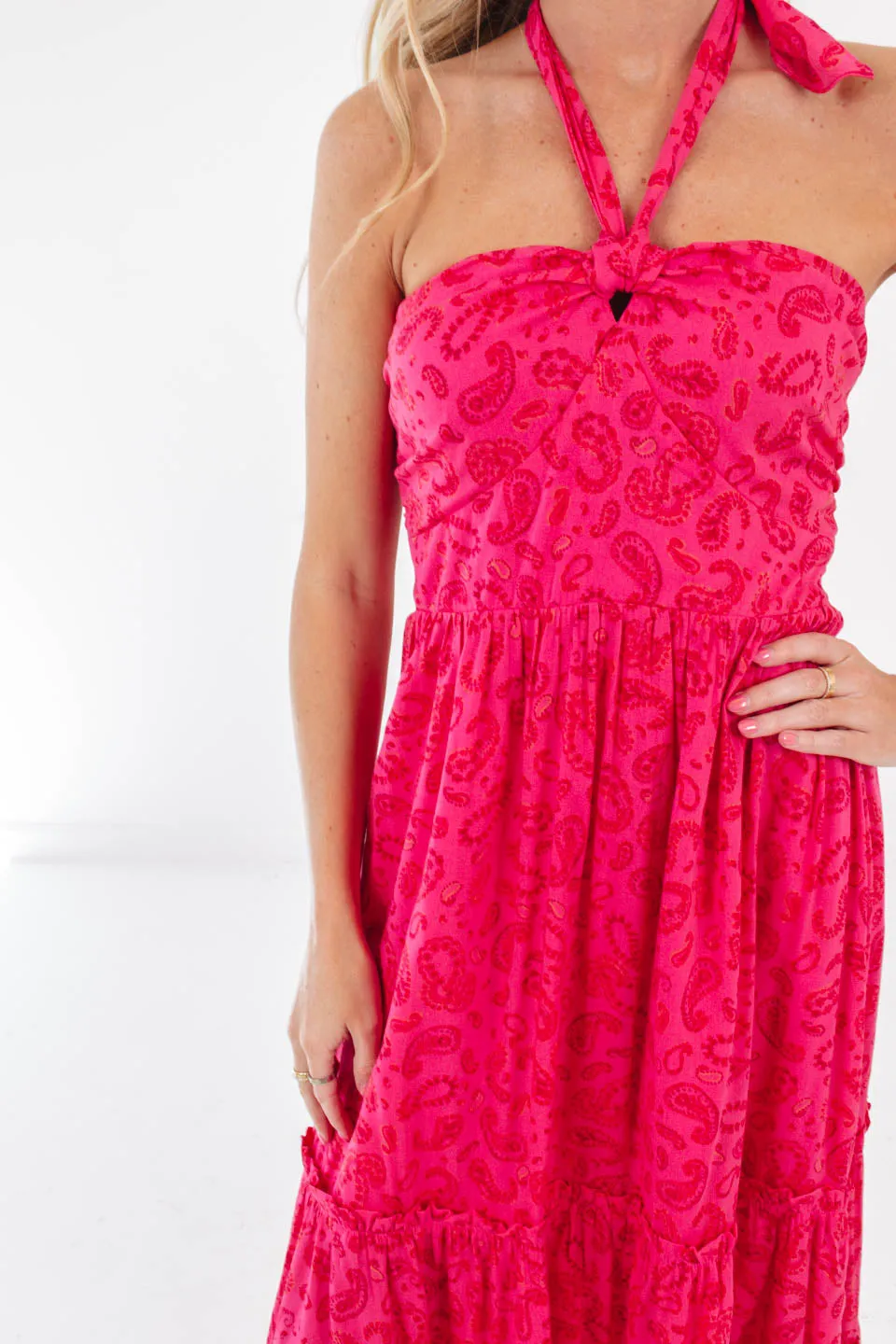 Cowgirl Coastline Midi Dress - Pink sold by The Impeccable Pig product image thumbnail 2