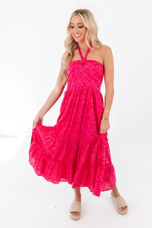 Cowgirl Coastline Midi Dress - Pink sold by The Impeccable Pig