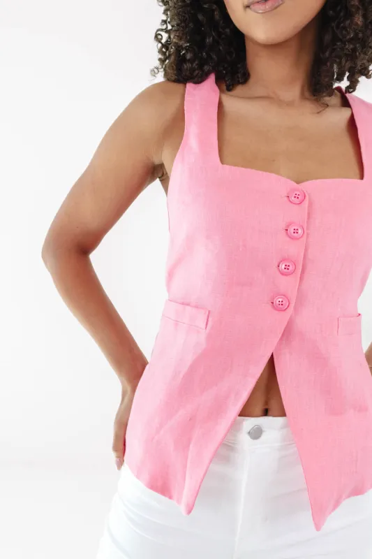 Business As Usual Top - Pink made by Olivaceous