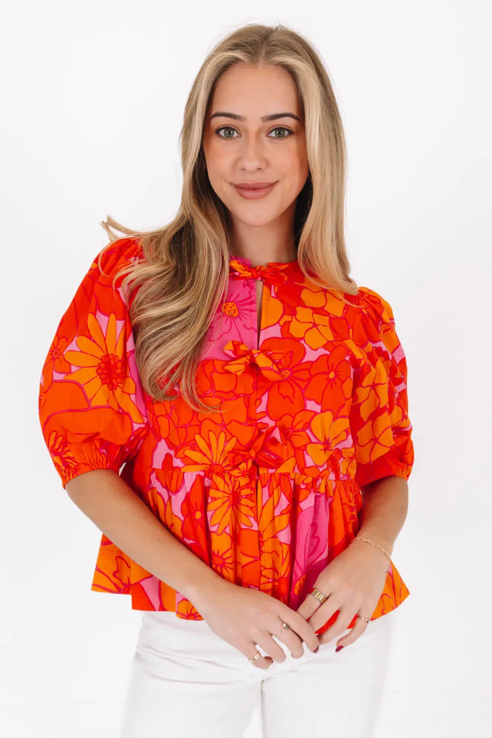 The Lizzie Tie Top - Orange sold by The Impeccable Pig product image thumbnail 2