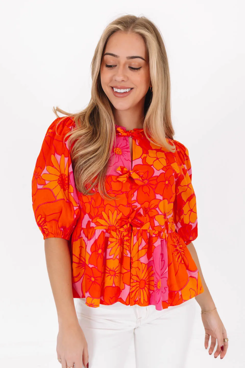 The Lizzie Tie Top - Orange sold by The Impeccable Pig