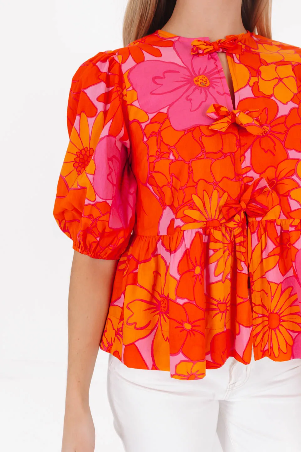 The Lizzie Tie Top - Orange sold by The Impeccable Pig product image thumbnail 3