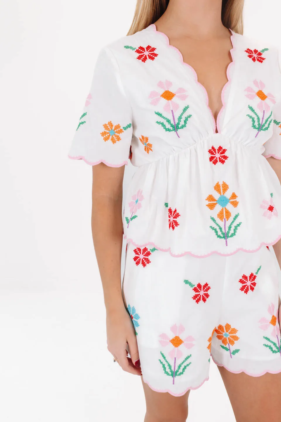 The Eloise V-Neck Top - White sold by The Impeccable Pig product image thumbnail 2