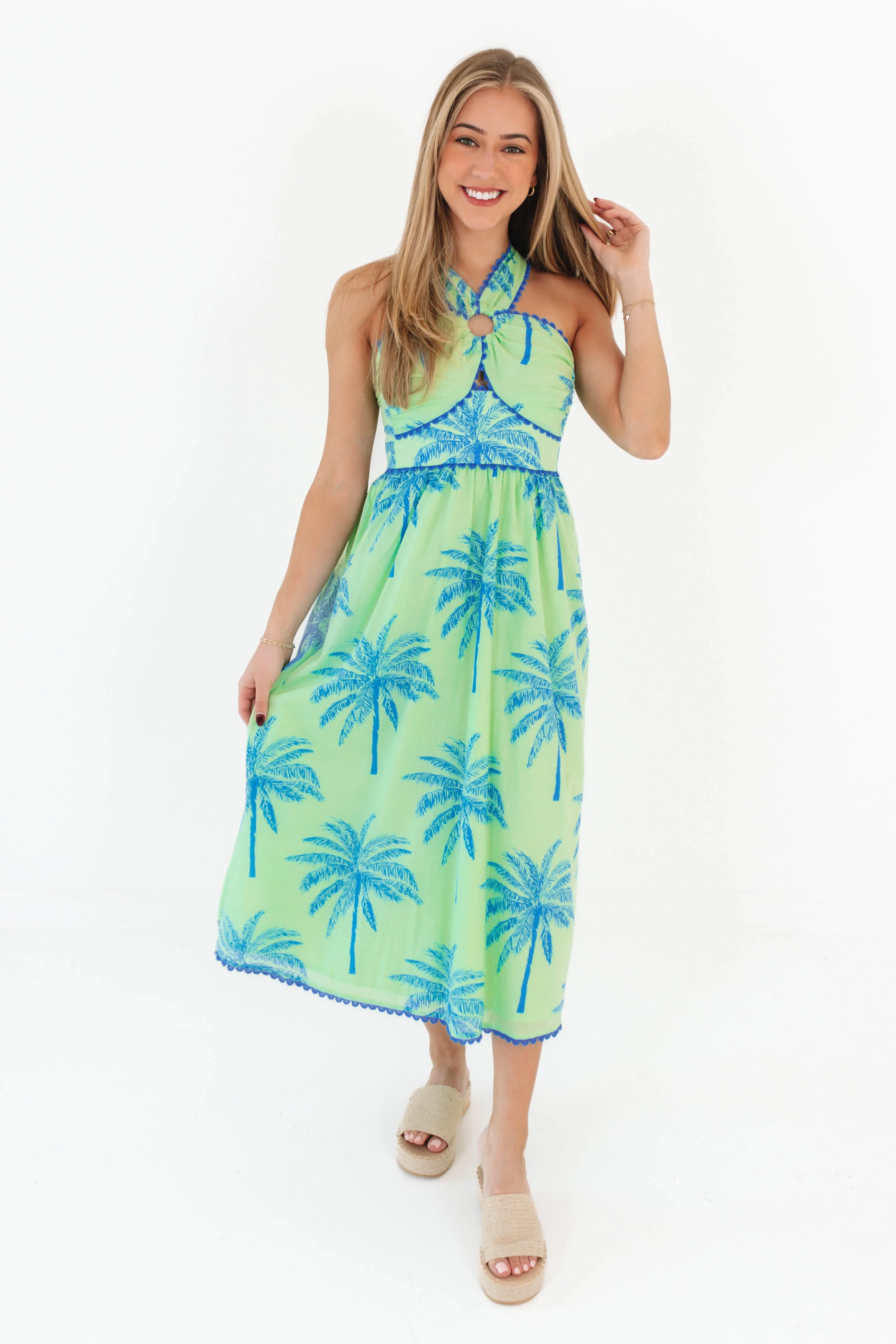 The Isla Ric Rac Cross Midi Dress - Green sold by The Impeccable Pig product image thumbnail 3