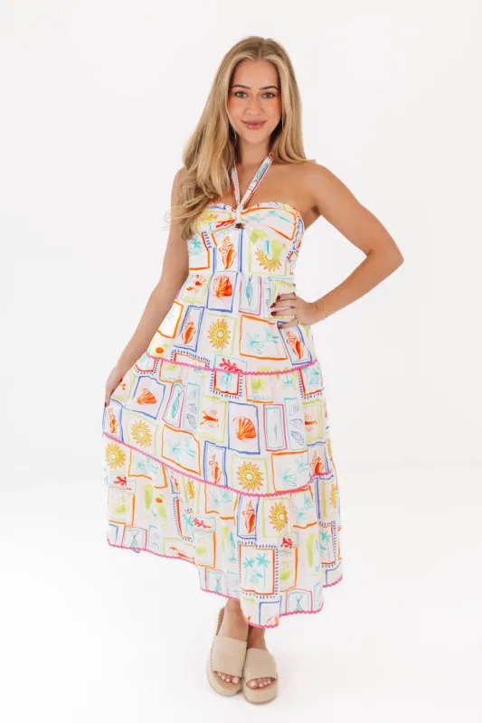 The Lucia Halter Midi Dress - White made by The Impeccable Pig