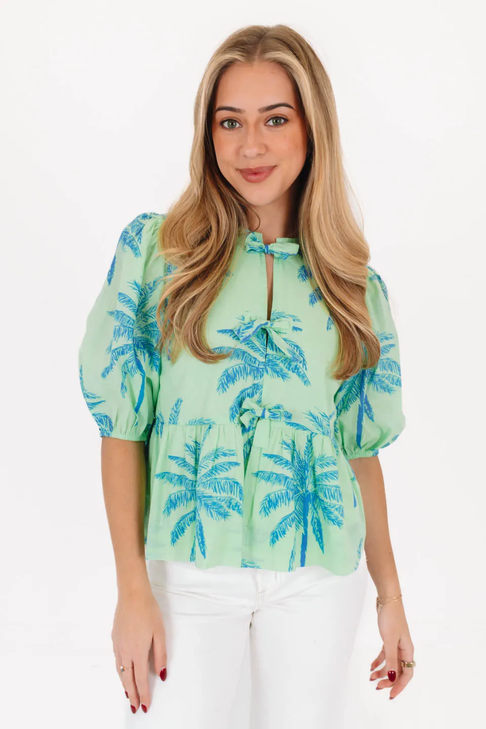 The Isla Tie Top - Green sold by The Impeccable Pig