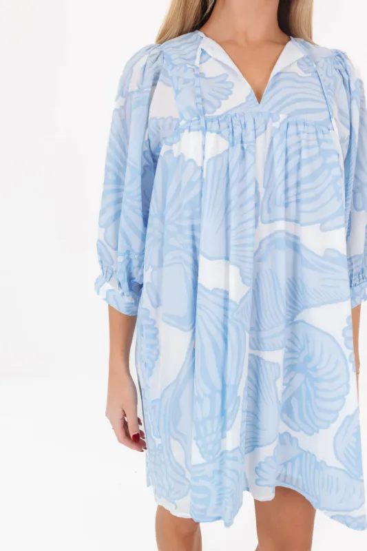 The Charlotte Puff Sleeve Dress - Blue made by The Impeccable Pig