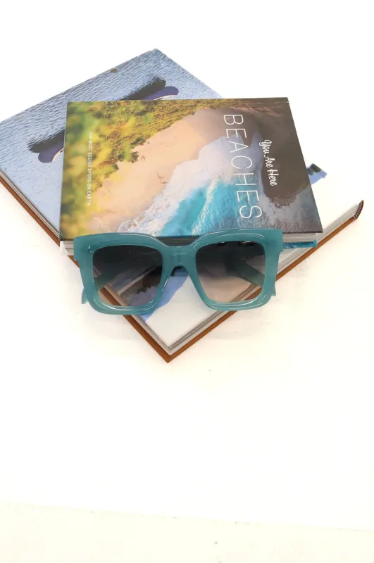 Eyes Closed Sunnies - Aqua Blue sold by The Impeccable Pig