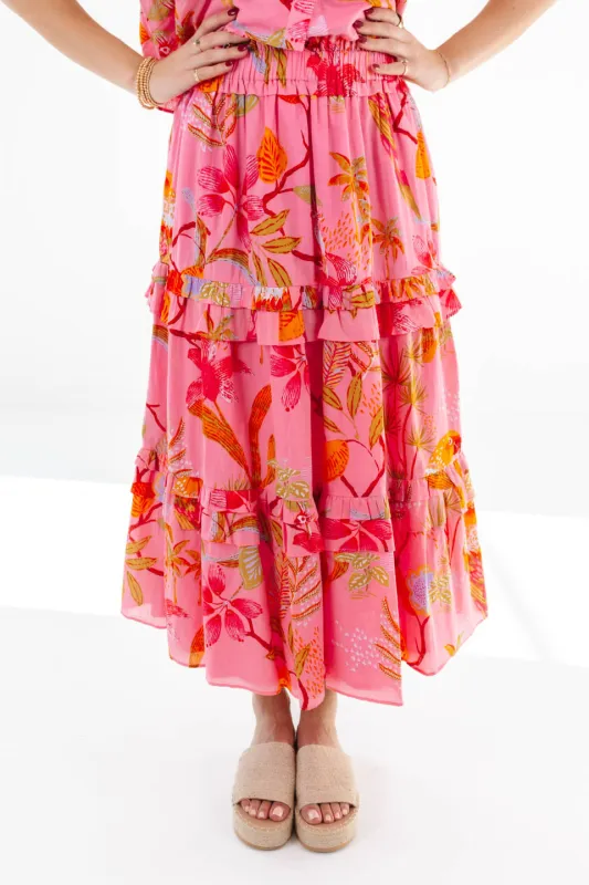 The Playa Midi Skirt - Pink sold by The Impeccable Pig