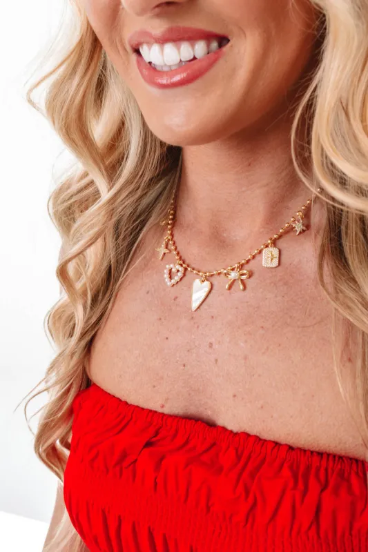 Lots Of Love Charm Necklace - Gold sold by The Impeccable Pig