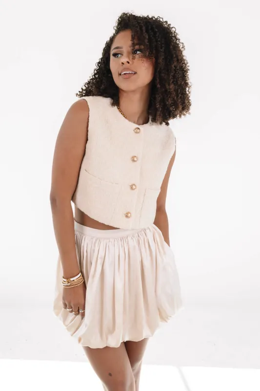 Need A Lift Top - Cream made by MABLE