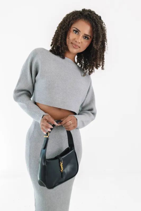 Back To Business Cropped Sweater - Grey made by MABLE