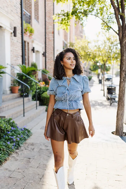 Moment In Time Top - Denim sold by The Impeccable Pig