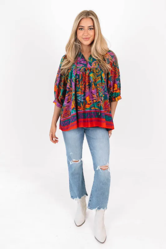 The Asher Puff Sleeve Tunic - Multi made by The Impeccable Pig