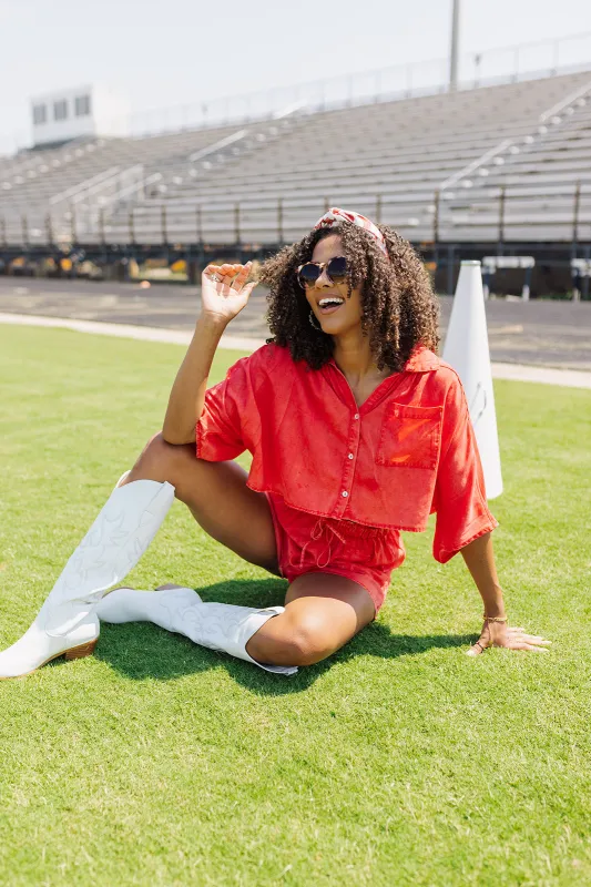 Rain Or Shine Top - Red sold by The Impeccable Pig