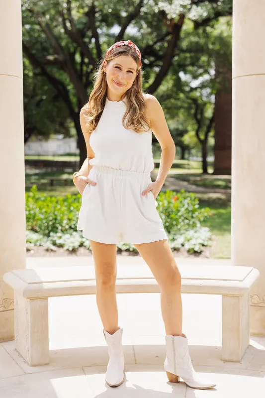 Winner Winner Romper - White sold by The Impeccable Pig