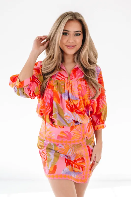 The Eden Puff Sleeve Tunic - Multi sold by The Impeccable Pig