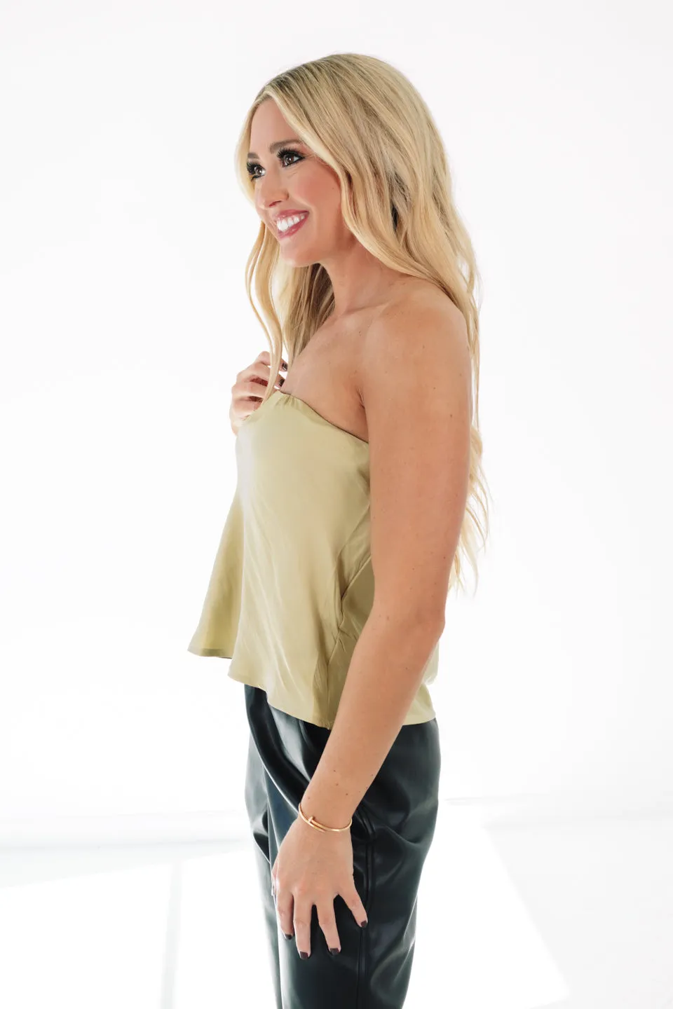 Sledding Season Tube Top - Olive Gold sold by The Impeccable Pig product image thumbnail 3