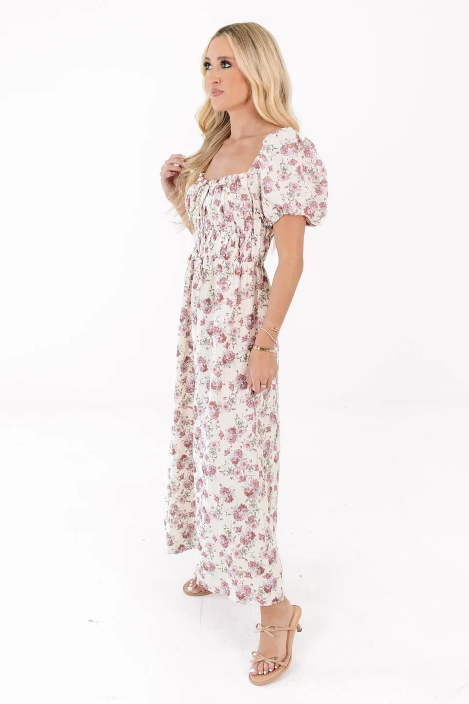 Perfect In Peonies Midi Dress - Cream sold by The Impeccable Pig product image thumbnail 4