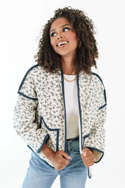Precious Paisley Jacket - Cream made by Storia