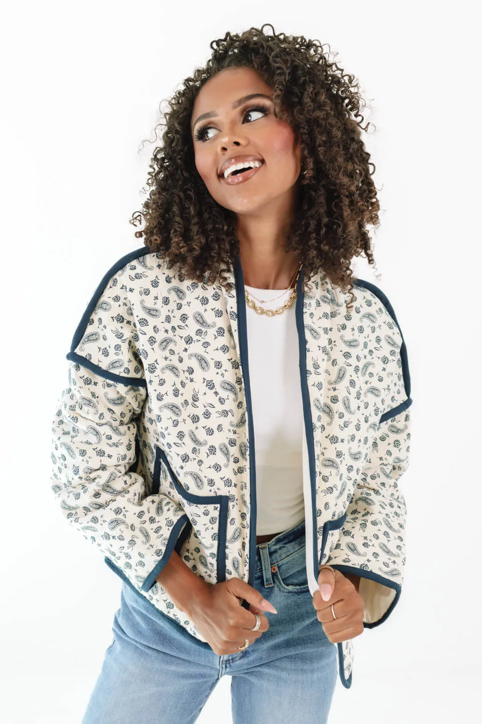 Precious Paisley Jacket - Cream sold by The Impeccable Pig
