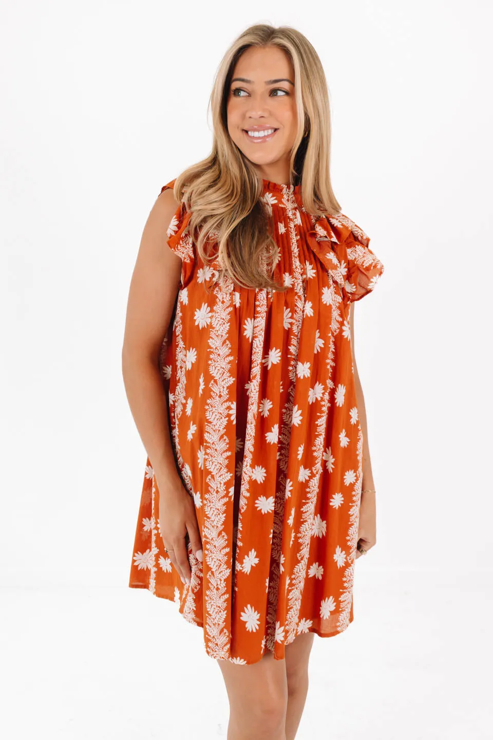 The Aubrey Pleated Dress - Burnt Orange sold by The Impeccable Pig product image thumbnail 2