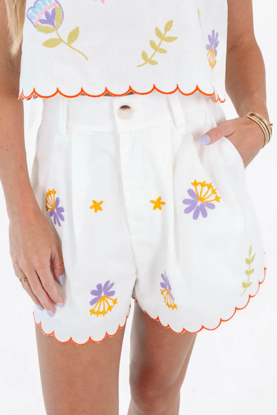 Detail Oriented Shorts - White sold by The Impeccable Pig