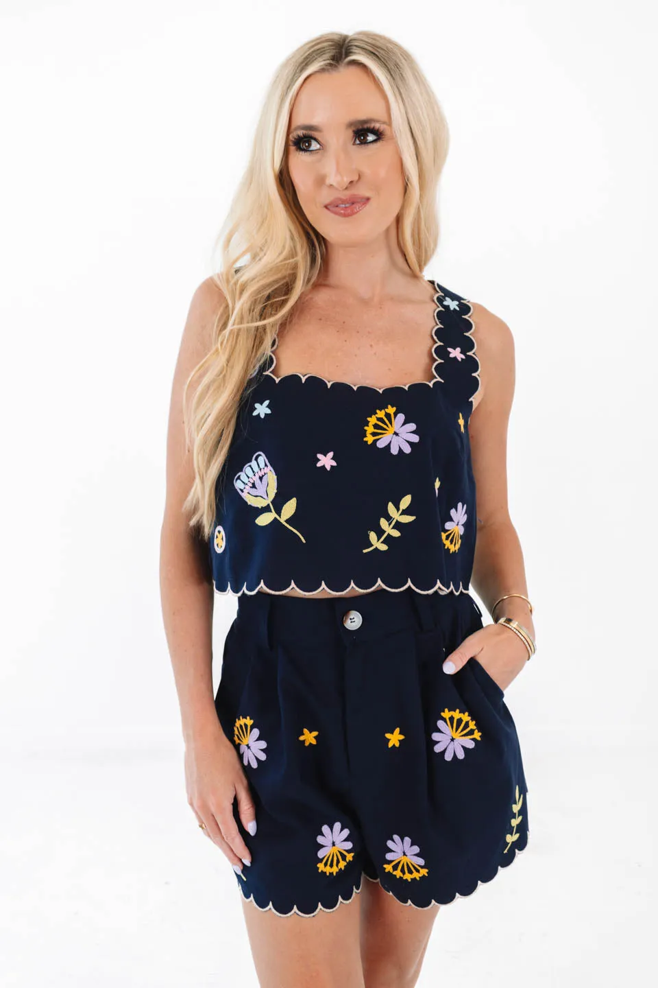 Detail Oriented Shorts - Navy sold by The Impeccable Pig