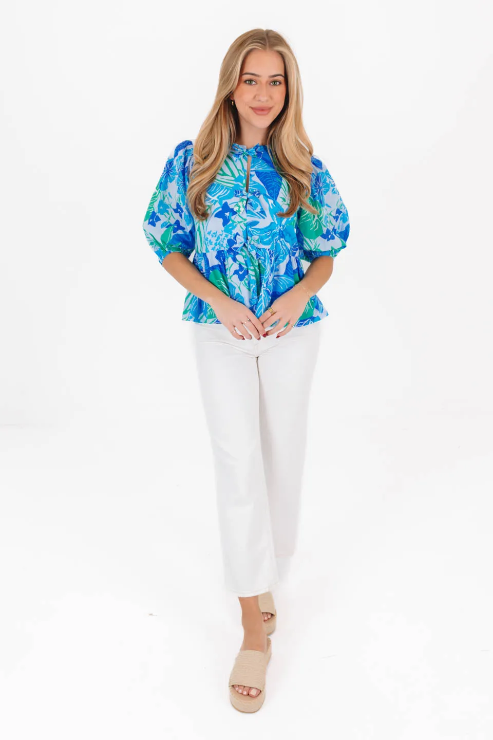 The Andie Tie Top - Blue sold by The Impeccable Pig product image thumbnail 3