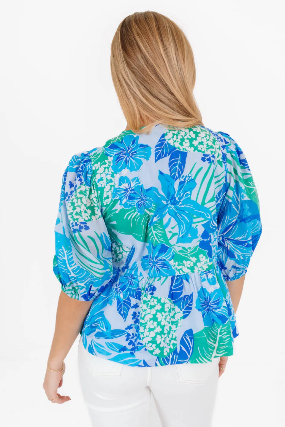 The Andie Tie Top - Blue sold by The Impeccable Pig product image thumbnail 5